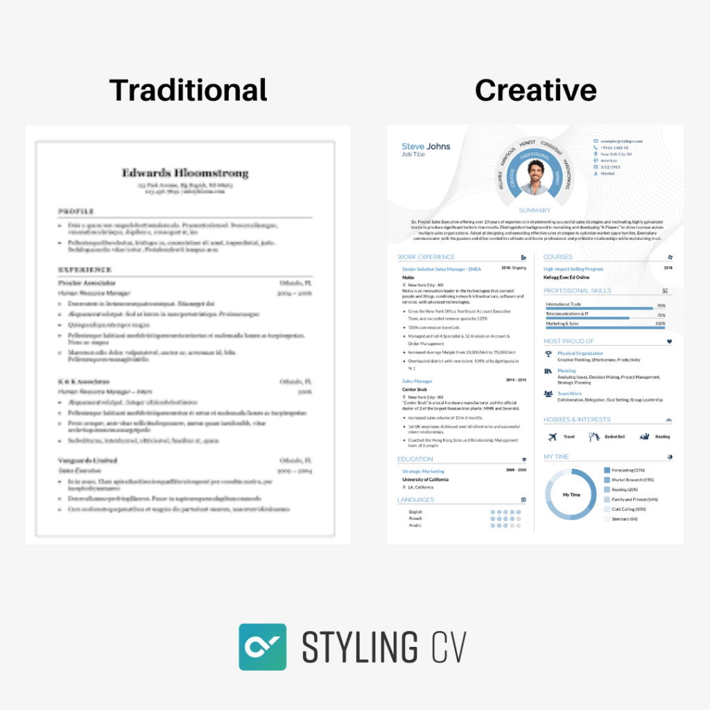 traditional vs modern resume