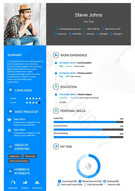 33 High Quality Resume Cv Templates Make A Stylish Cv For Free