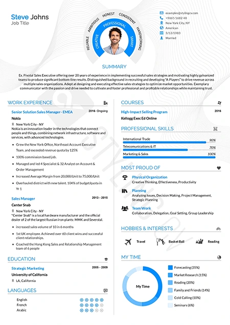 Plantilla de curriculum vitae interesante